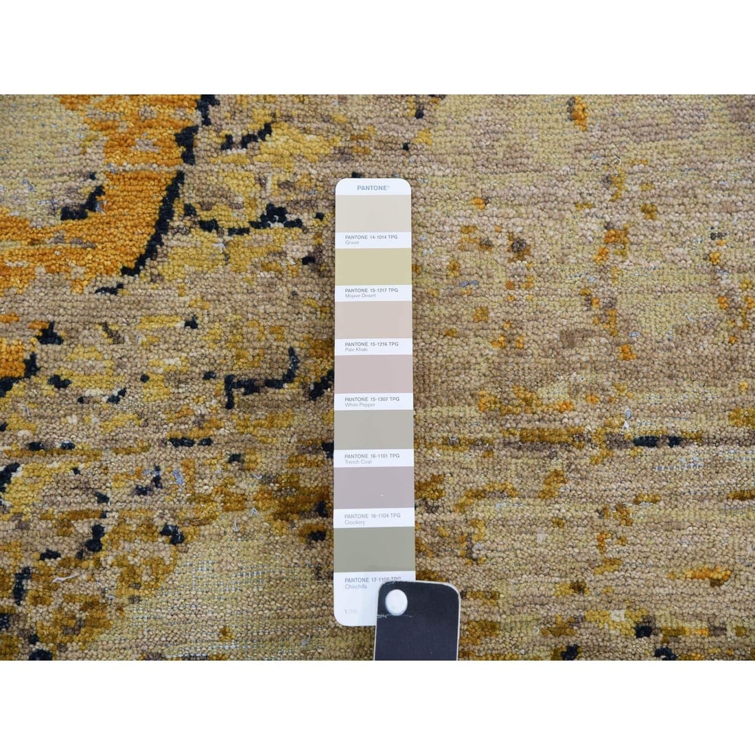 Cosmic Latte Beige Dragon Design Wool Hand Knotted Oriental Rug - 8