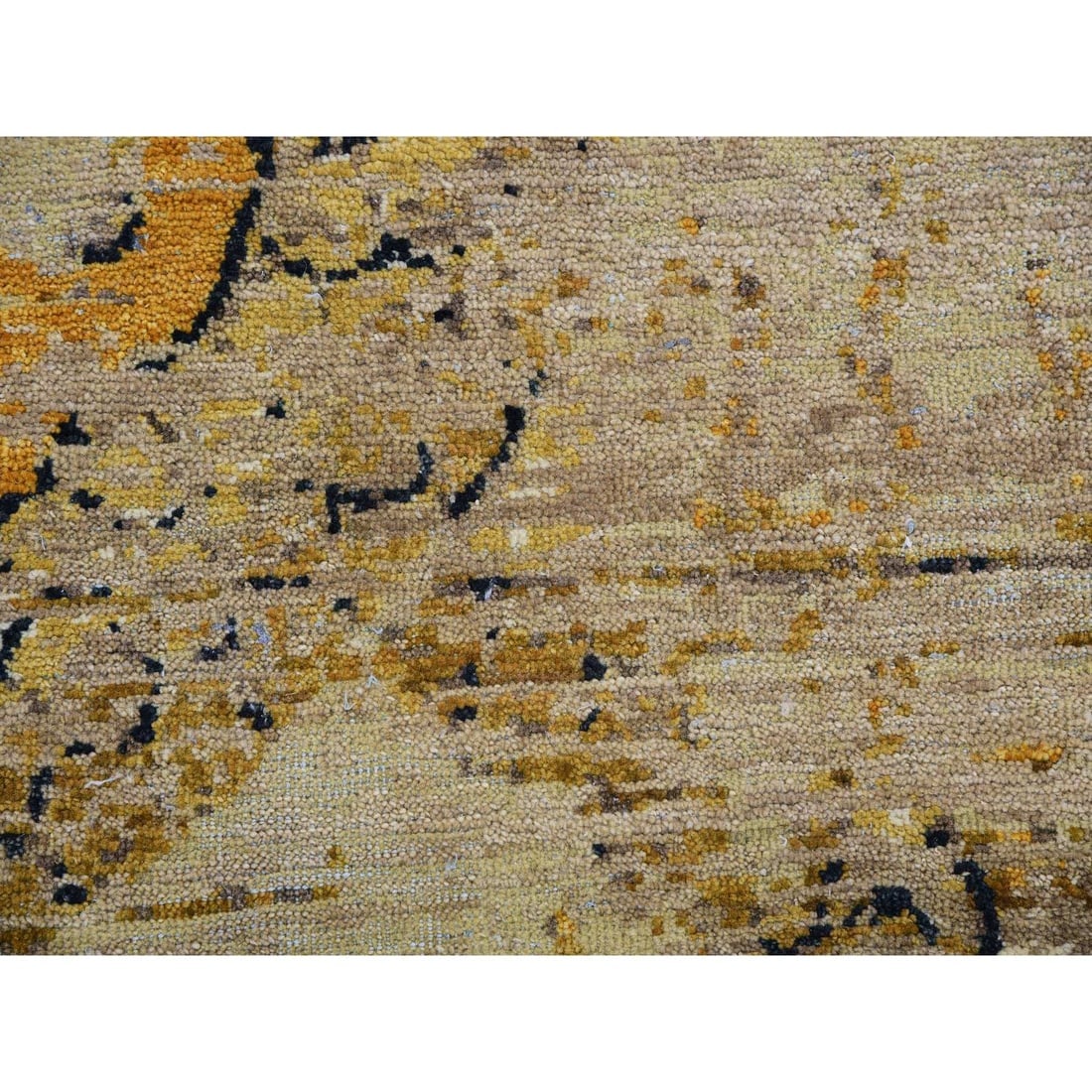 Cosmic Latte Beige Dragon Design Wool Hand Knotted Oriental Rug - 9