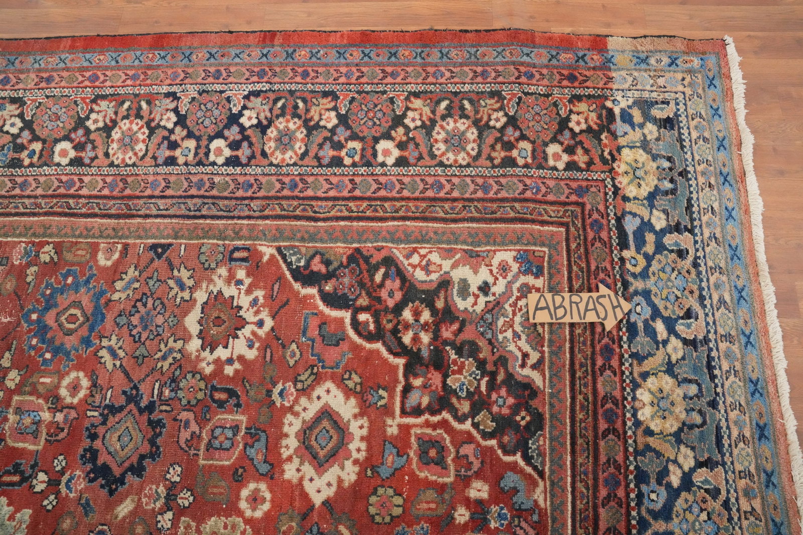 Pre-1900 Vegetable Dye Sultanabad Persian Large Rug 11x14 - 12