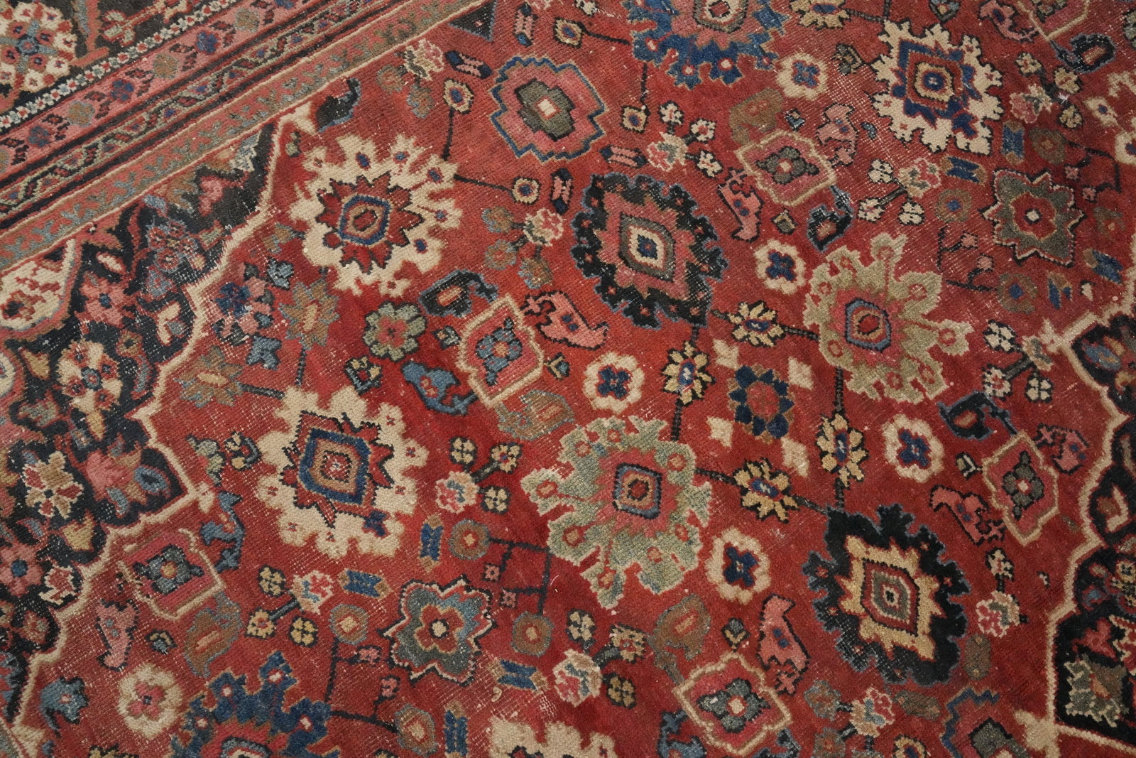 Pre-1900 Vegetable Dye Sultanabad Persian Large Rug 11x14 - 5