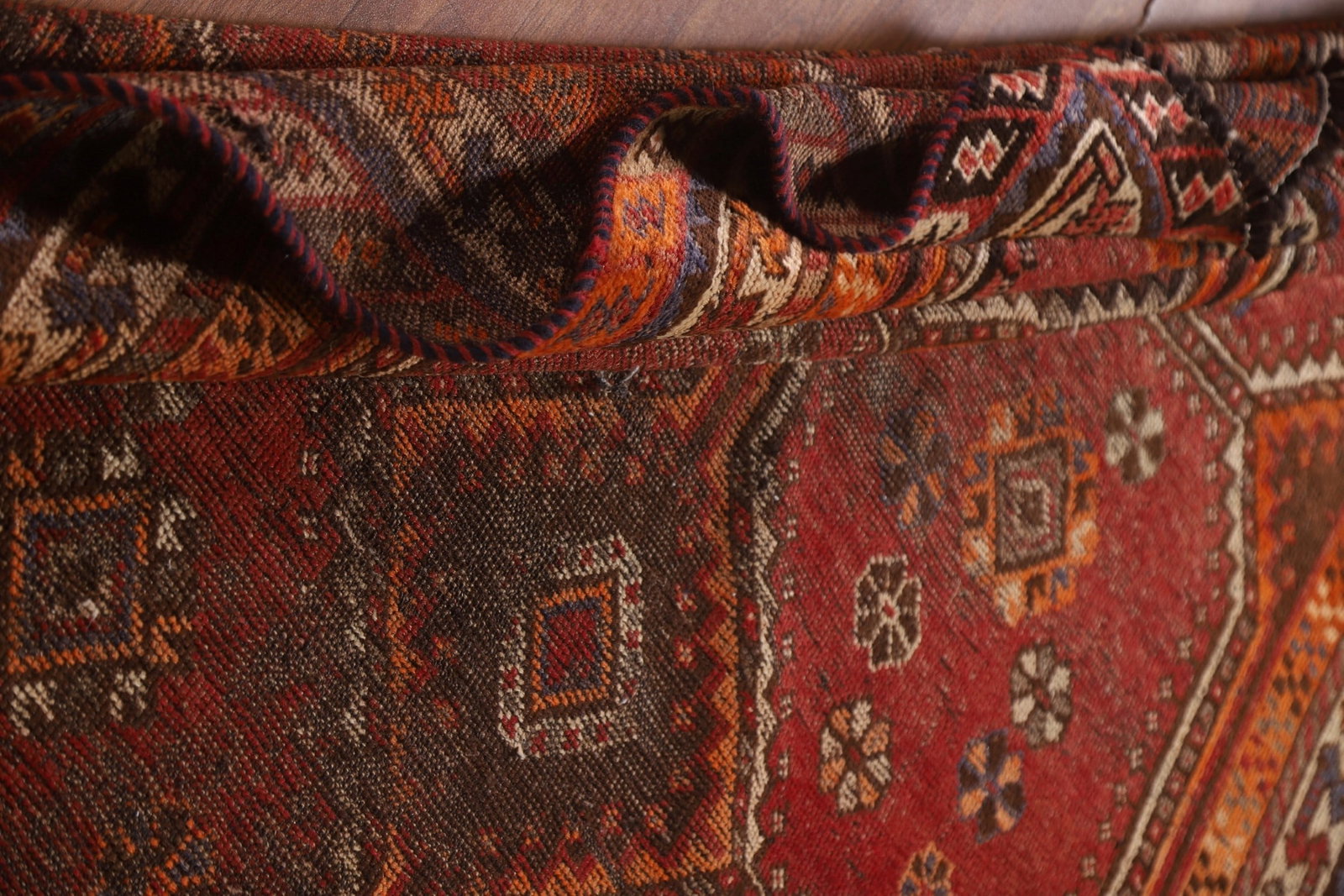 Pre-1900 Vegetable Dye Qashqai Persian Area Rug 5x8 - 15