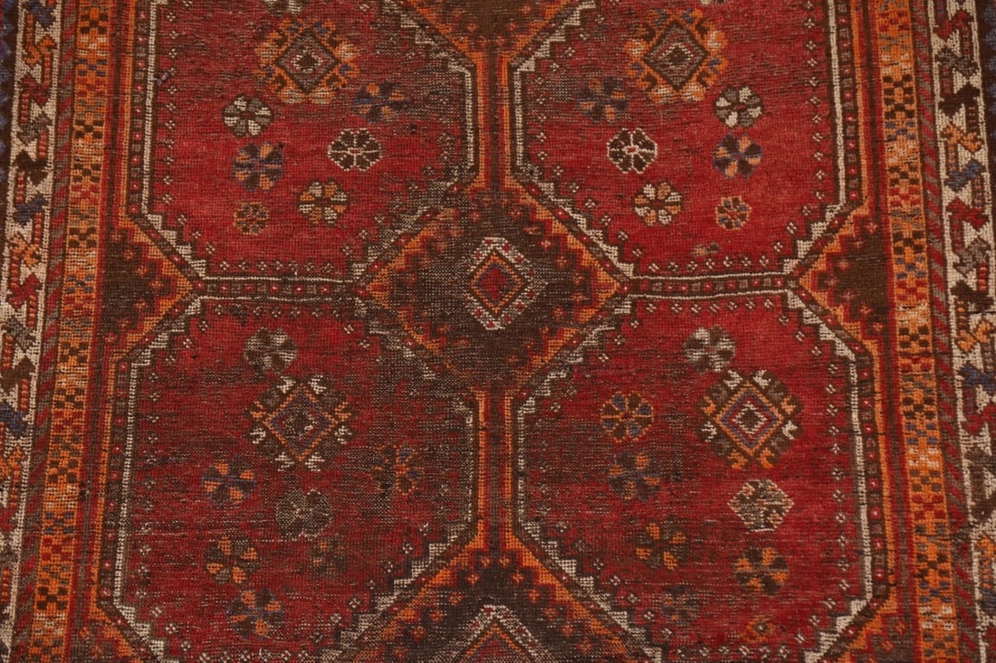 Pre-1900 Vegetable Dye Qashqai Persian Area Rug 5x8 - 3