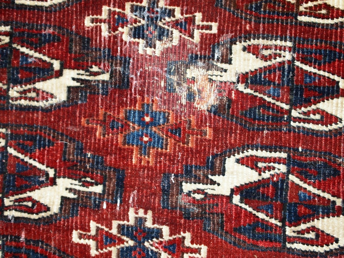 Handmade antique Turkmen Yomud torba bag 2.2' x 3.8' (70cm x 118cm) 1900s - 4