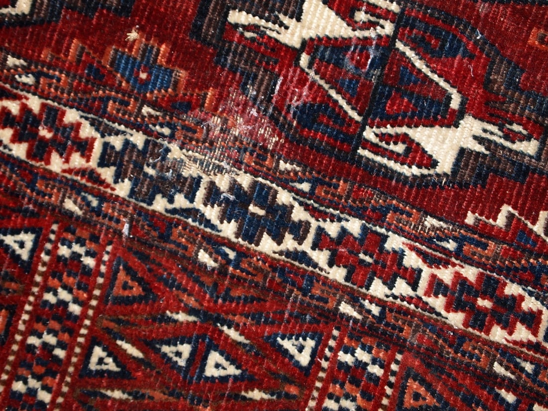 Handmade antique Turkmen Yomud torba bag 2.2' x 3.8' (70cm x 118cm) 1900s - 5