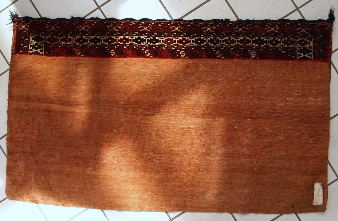 Handmade antique Turkmen Yomud torba bag 2.2' x 3.8' (70cm x 118cm) 1900s - 9