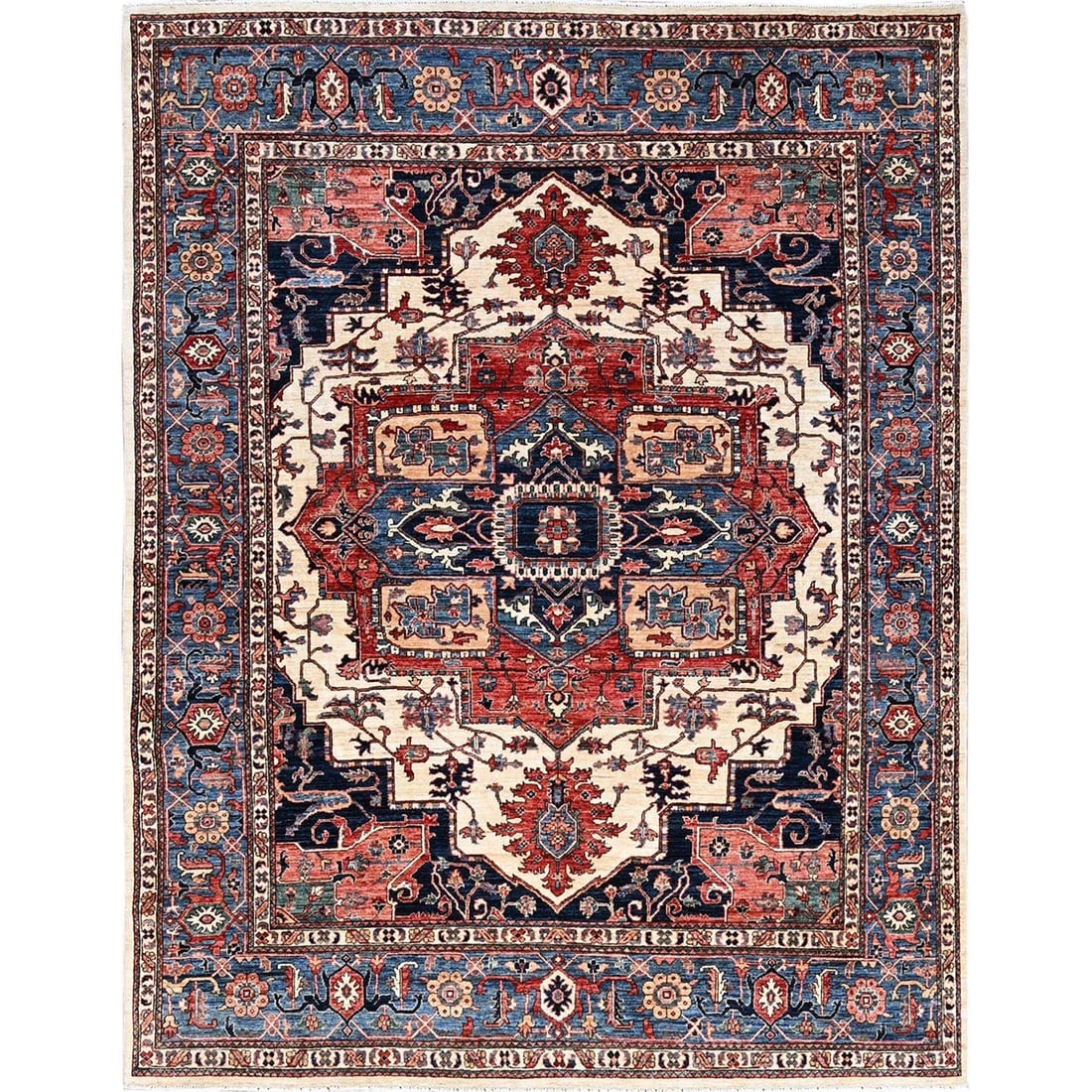 Chiffon White Aryana Grade Serapi Heriz Hand Knotted Wool Oriental Rug: Title: Chiffon White Aryana Grade Serapi Heriz Hand Knotted Wool Oriental Rug Description:This is a truly genuine one-of-a-kind. It has been Knotted for months and months in the centuries-old weaving