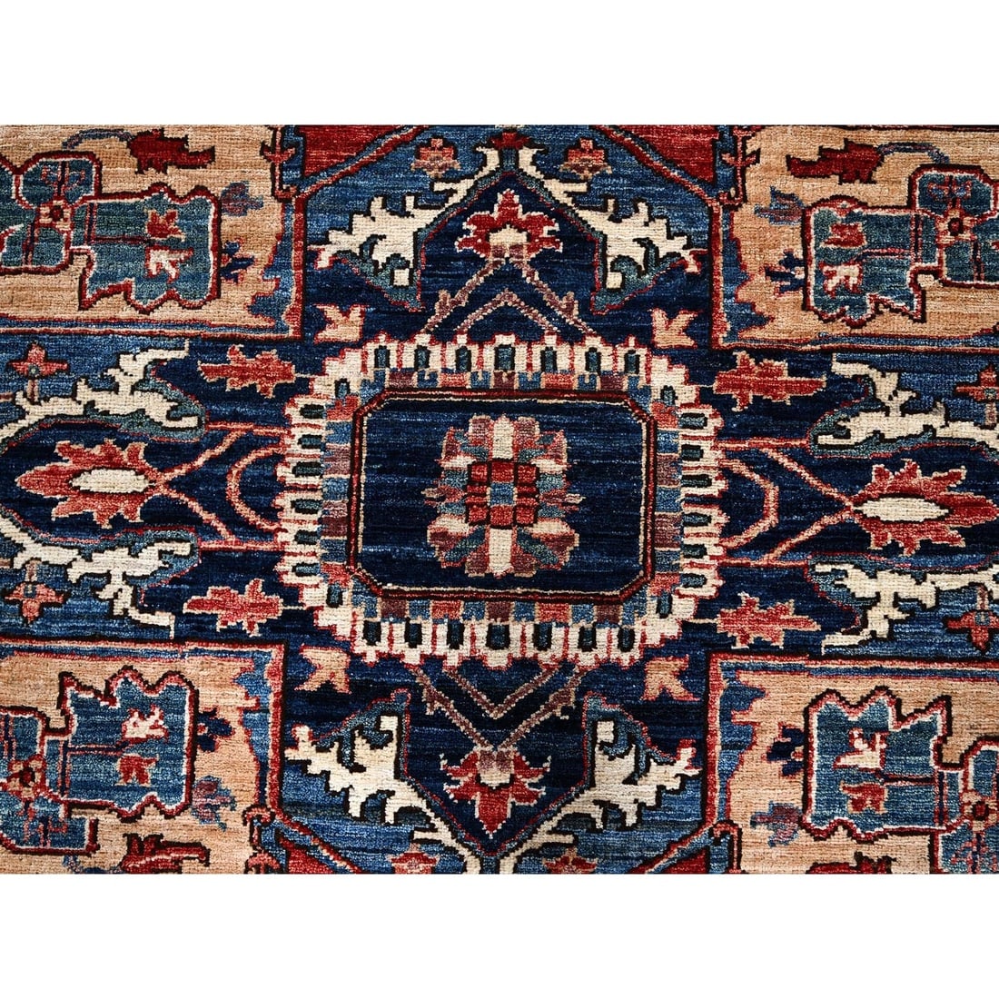 Chiffon White Aryana Grade Serapi Heriz Hand Knotted Wool Oriental Rug - 8