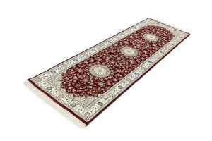 Red Floral 3X8 Indo-Nain Oriental Runner Rug - 4