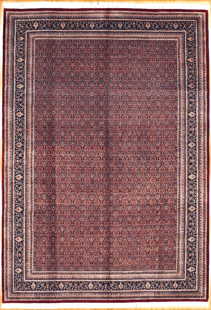 Hand Knotted Indo-Bijar Red Navy Wool Oriental Area Rug Carpet 9'11" x 14'1": Title:Hand Knotted Indo-Bijar Red Navy Wool Oriental Area Rug Carpet 9'11" x 14'1" Description:• Rug Number: 32036 • Country of Origin: India • Style, Design: Persian Bijar, All-Over &b
