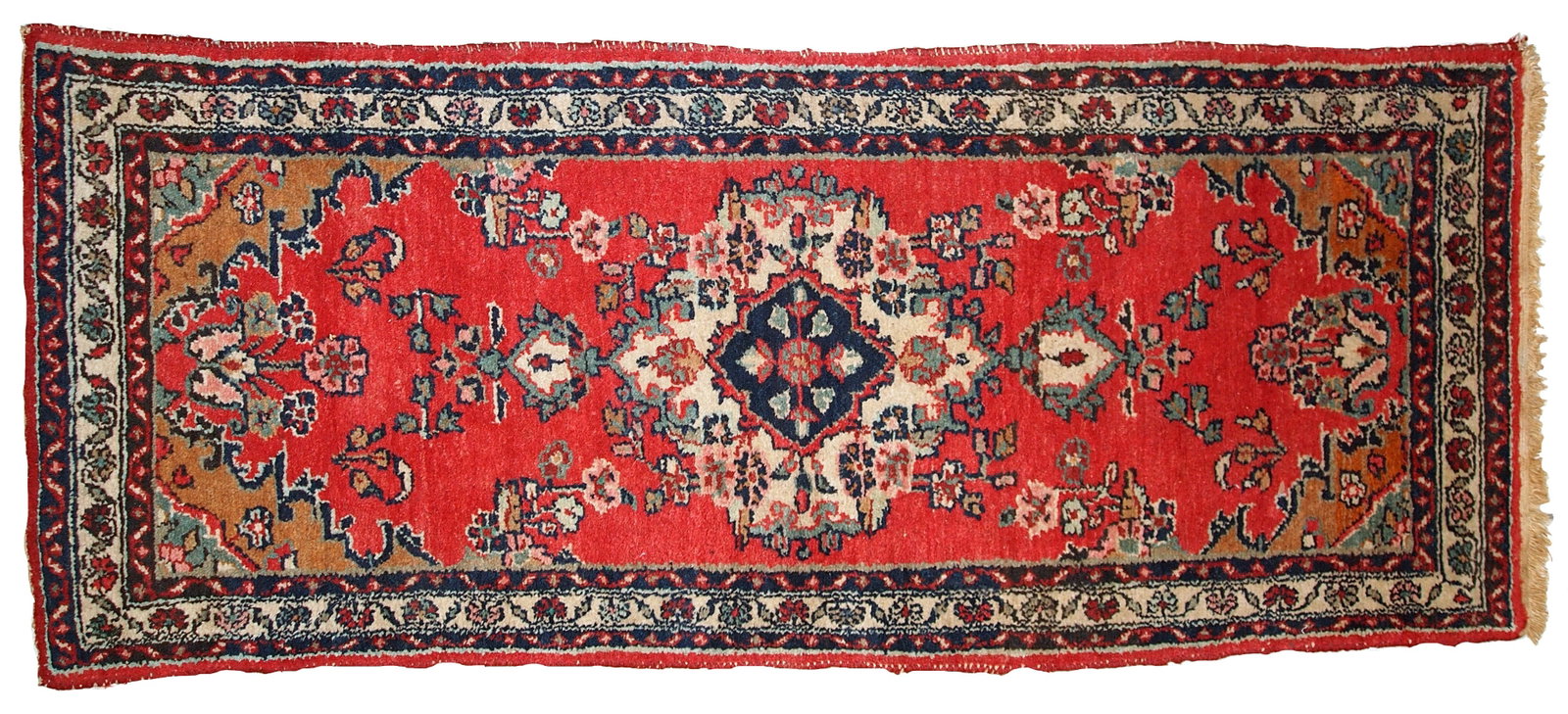 Handmade vintage Persian Hamadan runner 2.6' x 6.3' (81cm x 194cm) 1960s: Title: Handmade vintage Persian Hamadan runner 2.6' x 6.3' (81cm x 194cm) 1960s Origin:Middle East Dimensions: 2.6' x 6.3' (81cm x 194cm) Materials:wool Year:1960s Description:Handmade vintage Hamadan