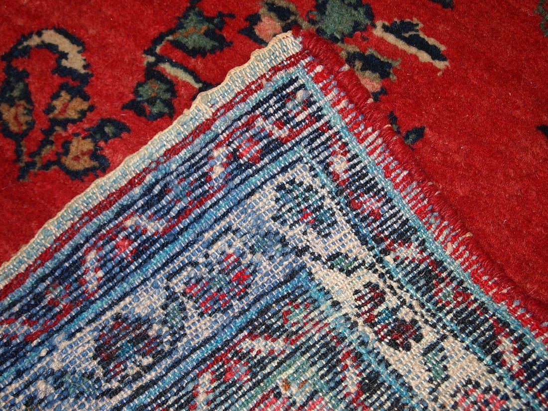 Handmade vintage Persian Hamadan runner 2.6' x 6.3' (81cm x 194cm) 1960s - 9