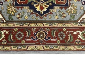 Light Gray Geometric 9X12 Heriz Serapi Oriental Rug - 11
