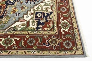 Light Gray Geometric 9X12 Heriz Serapi Oriental Rug - 12