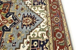 Light Gray Geometric 9X12 Heriz Serapi Oriental Rug - 13