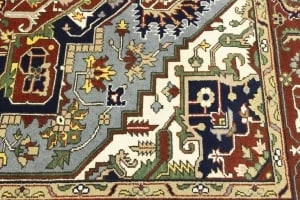 Light Gray Geometric 9X12 Heriz Serapi Oriental Rug - 14
