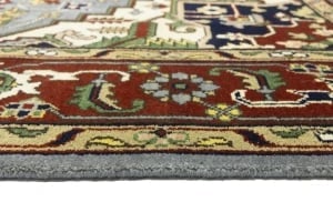 Light Gray Geometric 9X12 Heriz Serapi Oriental Rug - 15
