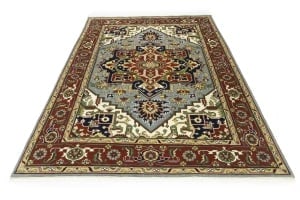 Light Gray Geometric 9X12 Heriz Serapi Oriental Rug - 3