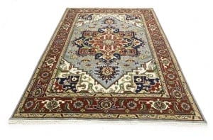 Light Gray Geometric 9X12 Heriz Serapi Oriental Rug - 4