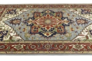 Light Gray Geometric 9X12 Heriz Serapi Oriental Rug - 7