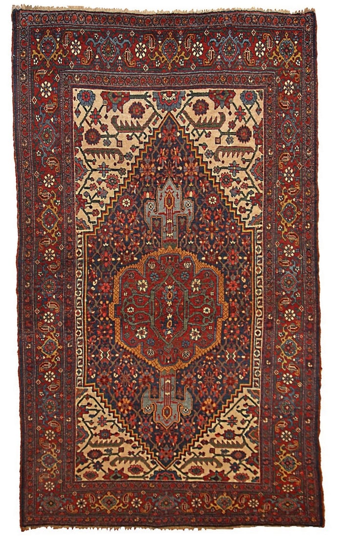 Handmade antique Persian Bidjar rug 4.9' x 7.4' ( 149cm x 225cm ) 1880s (1 of 9)