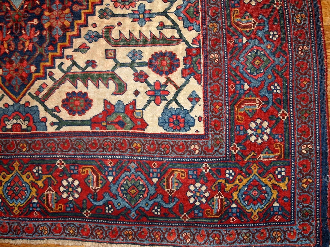 Handmade antique Persian Bidjar rug 4.9' x 7.4' ( 149cm x 225cm ) 1880s - 2