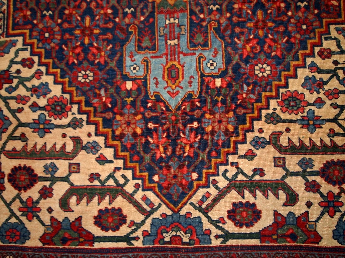Handmade antique Persian Bidjar rug 4.9' x 7.4' ( 149cm x 225cm ) 1880s - 3