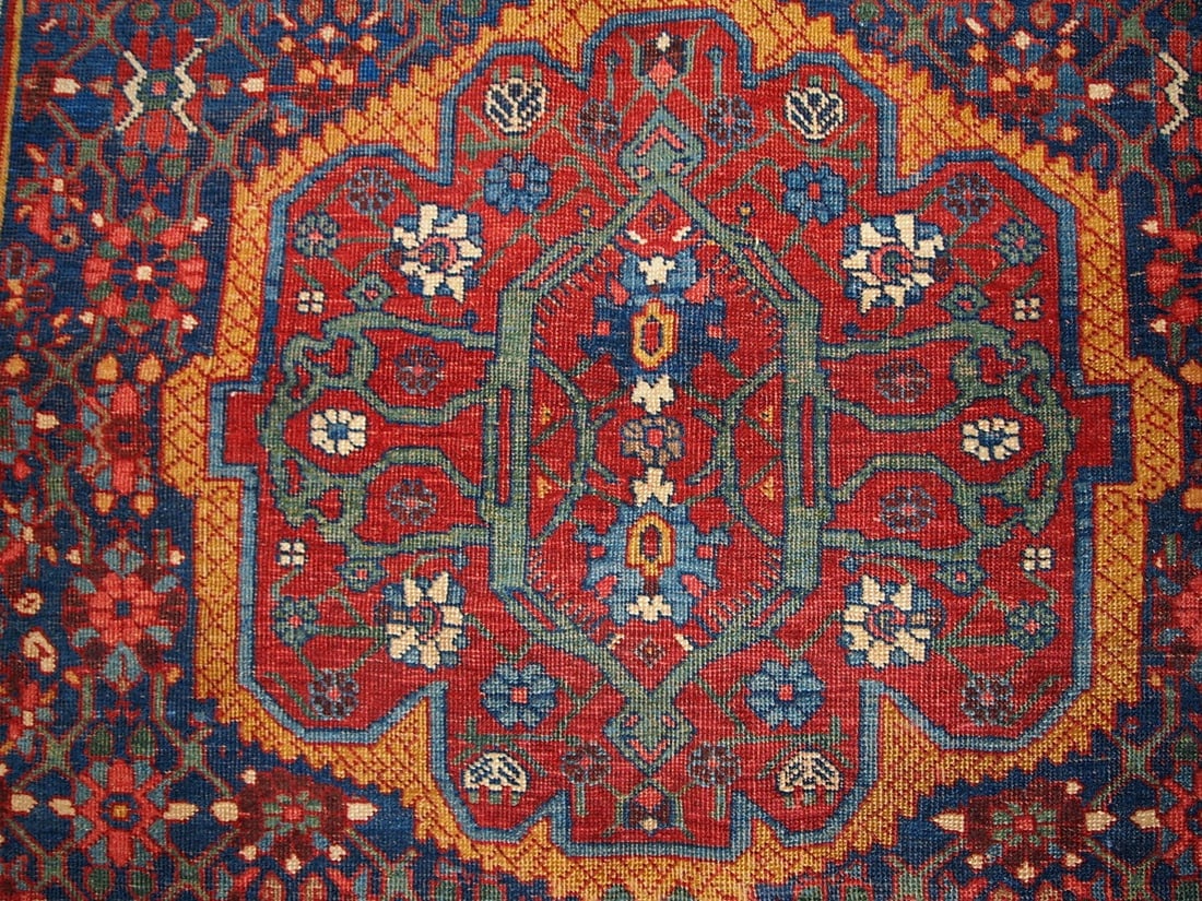 Handmade antique Persian Bidjar rug 4.9' x 7.4' ( 149cm x 225cm ) 1880s - 4