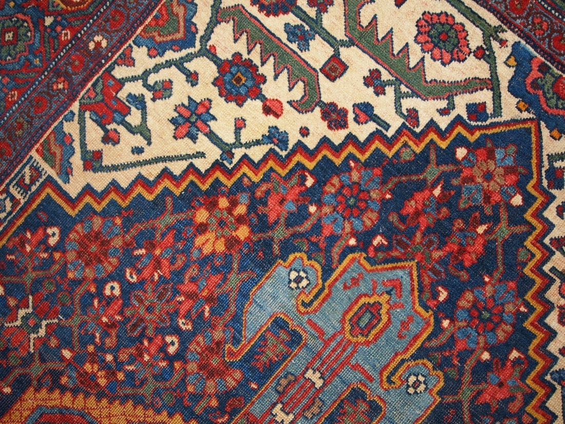Handmade antique Persian Bidjar rug 4.9' x 7.4' ( 149cm x 225cm ) 1880s - 5