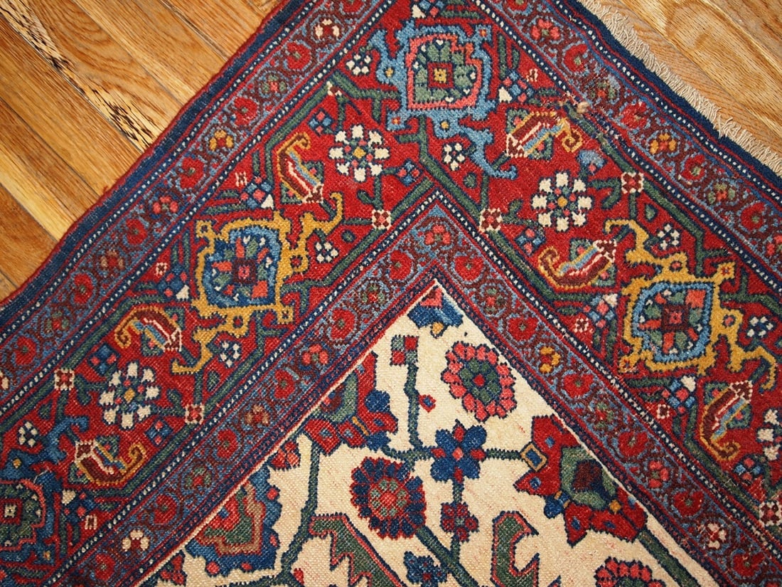 Handmade antique Persian Bidjar rug 4.9' x 7.4' ( 149cm x 225cm ) 1880s - 6