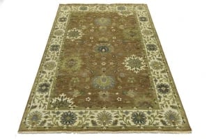 Light Rust Floral 6x9 Osh Chobi Oriental Rug - 3