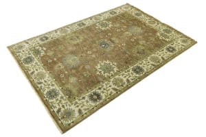 Light Rust Floral 6x9 Osh Chobi Oriental Rug - 4