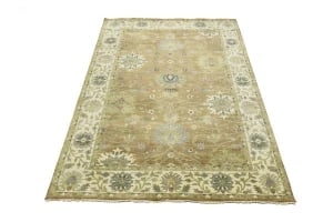 Light Rust Floral 6x9 Osh Chobi Oriental Rug - 5