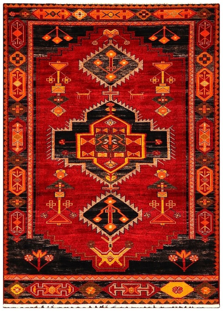 Hand Knotted Tribal Wool Red 5'5" x 7'9" Geometric Luri Oriental Area Rug: Title:Hand Knotted Persian Luri Tribal Wool Red Oriental Area Rug 5'5" x 7'9" Description:• Rug Number: D33 • Country of Origin: Iran • Style, Design: Persian Luri, Tribal, Geometric &b