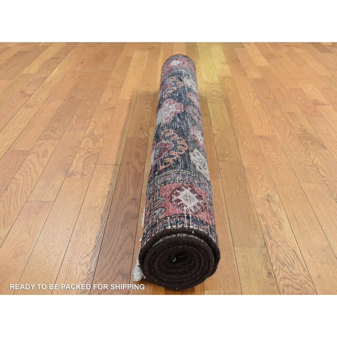 Barn Red, Persian Malayer Hand Knotted Pure Wool Rug - 9