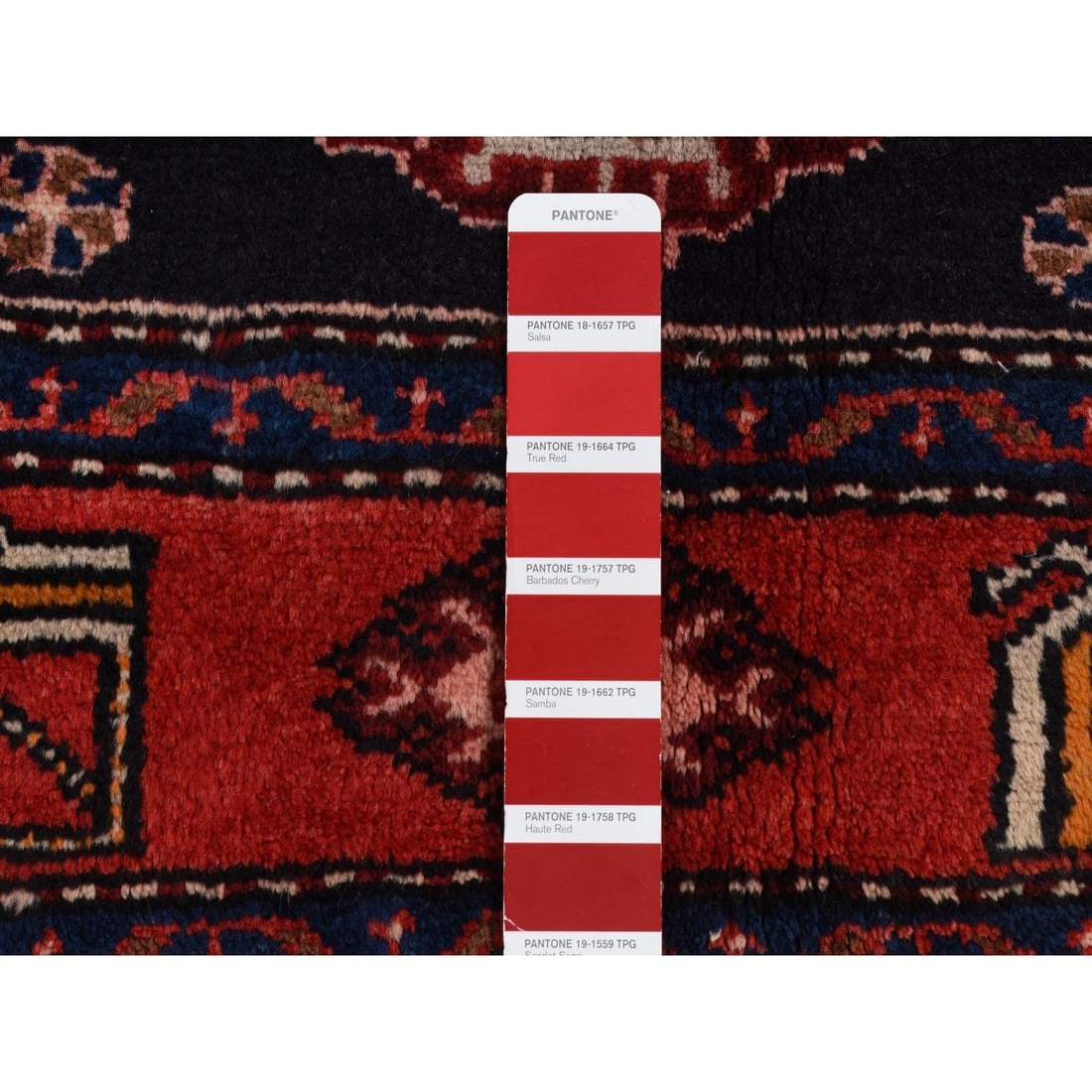 Barn Red, Persian Malayer Hand Knotted Pure Wool Rug - 7