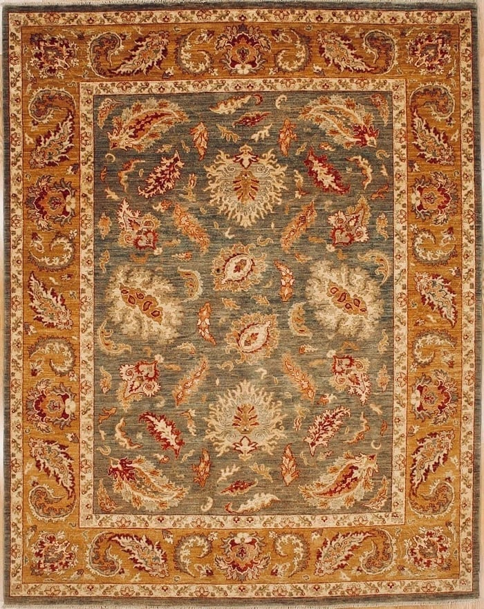 Hand-Knotted Agra Sage Green Wool Oriental Area Rug Classic Carpet 8' x 9'10" - 6