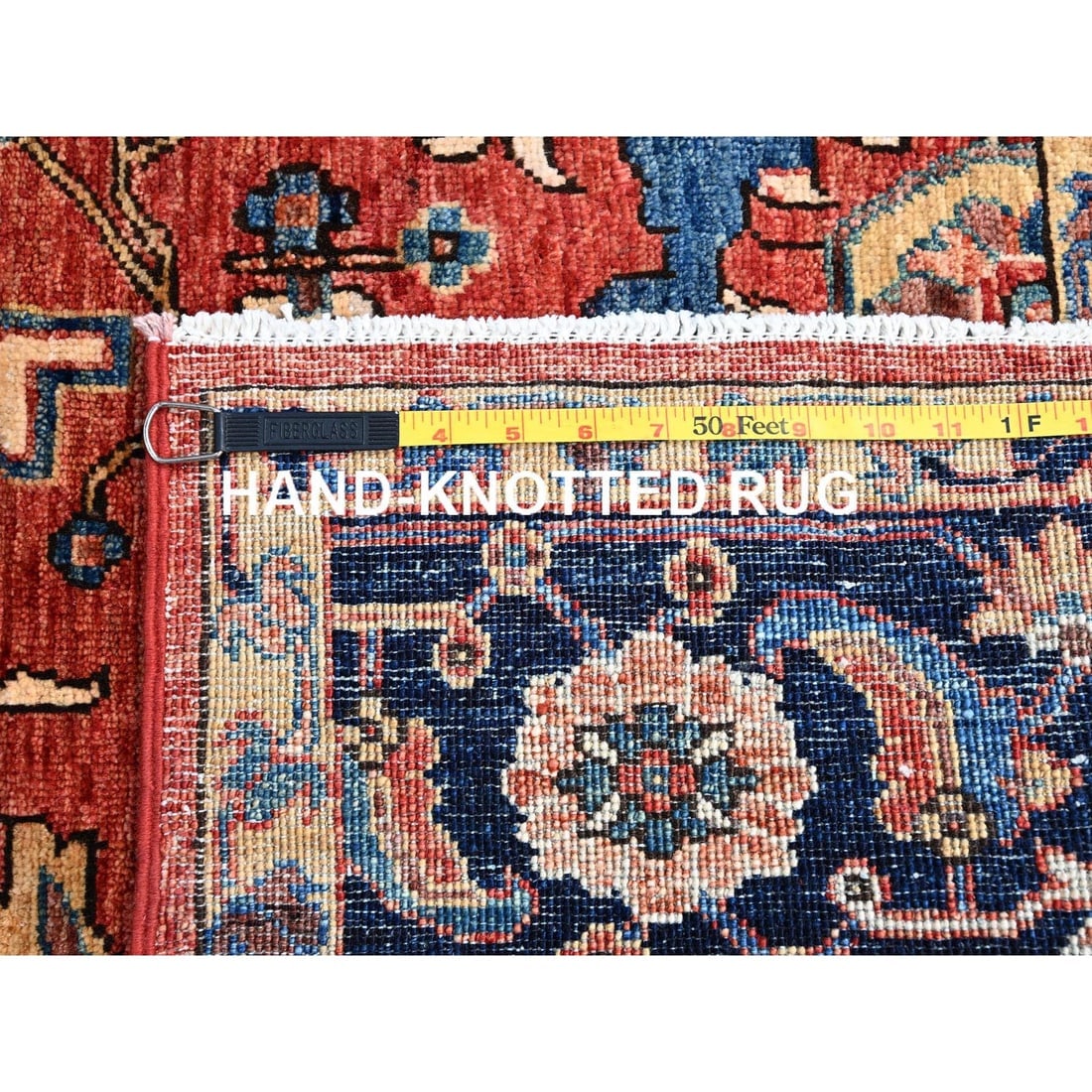 Red Heris All Over Design Aryana Ghazni Wool Hand Knotted Oriental Rug - 11