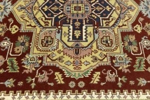Rusty Red Geometric 9X12 Heriz Serapi Oriental Rug - 11