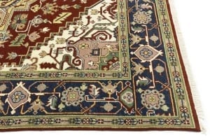 Rusty Red Geometric 9X12 Heriz Serapi Oriental Rug - 13