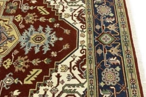 Rusty Red Geometric 9X12 Heriz Serapi Oriental Rug - 14