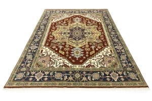 Rusty Red Geometric 9X12 Heriz Serapi Oriental Rug - 3