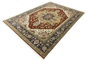 Rusty Red Geometric 9X12 Heriz Serapi Oriental Rug - 4