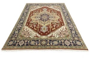 Rusty Red Geometric 9X12 Heriz Serapi Oriental Rug - 5