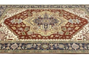 Rusty Red Geometric 9X12 Heriz Serapi Oriental Rug - 8