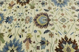 Cream Floral 12X15 Osh Chobi Peshawar Oriental Rug - 3