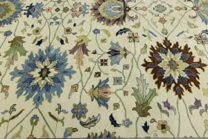 Cream Floral 12X15 Osh Chobi Peshawar Oriental Rug - 4