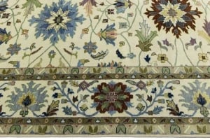Cream Floral 12X15 Osh Chobi Peshawar Oriental Rug - 5