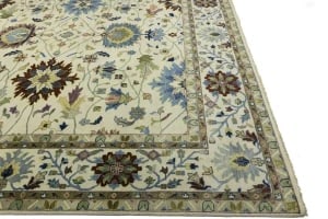 Cream Floral 12X15 Osh Chobi Peshawar Oriental Rug - 6