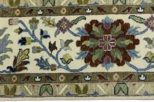 Cream Floral 12X15 Osh Chobi Peshawar Oriental Rug - 9
