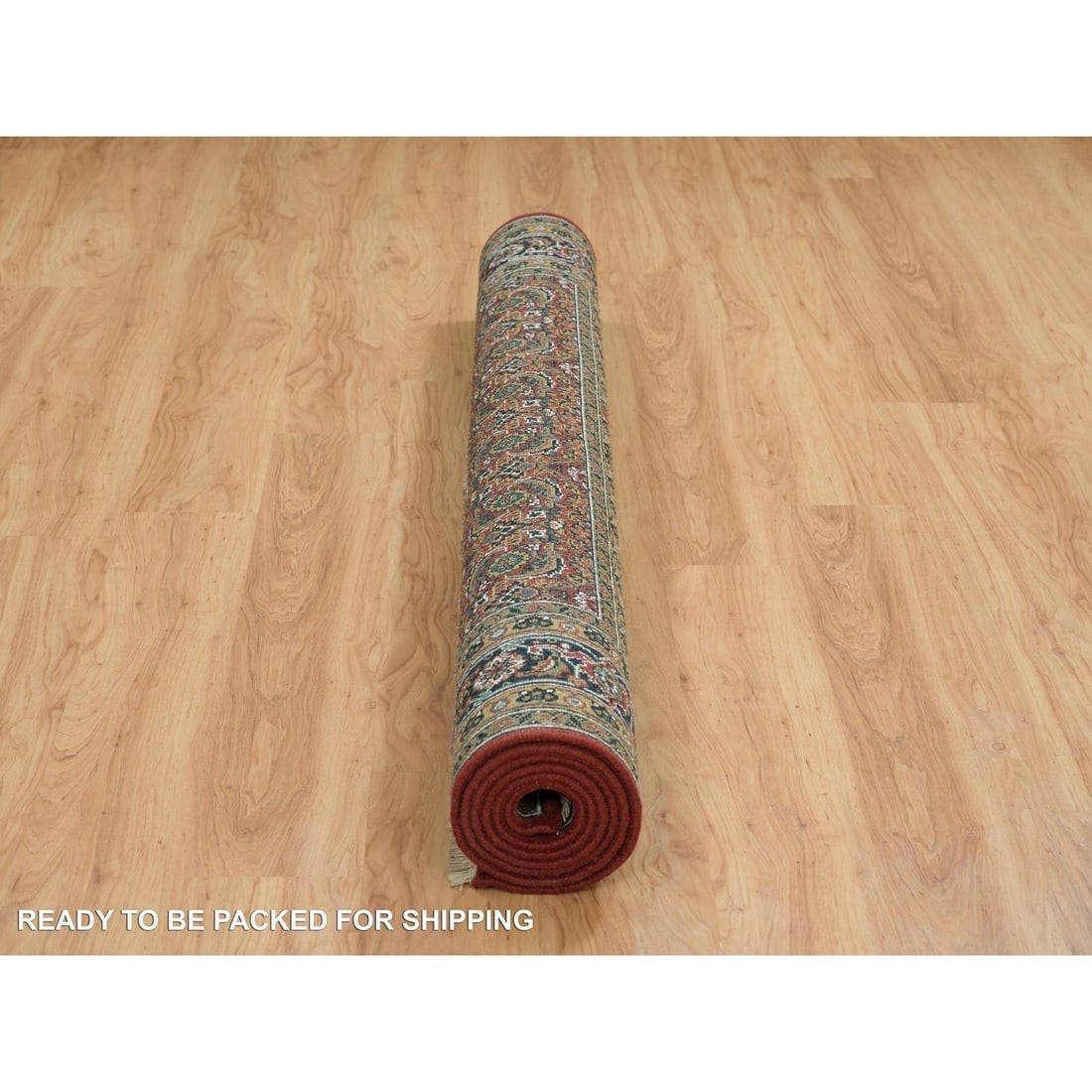 Red Herati Design Wool/Silk 175 KPSI Hand Knotted Rug - 9